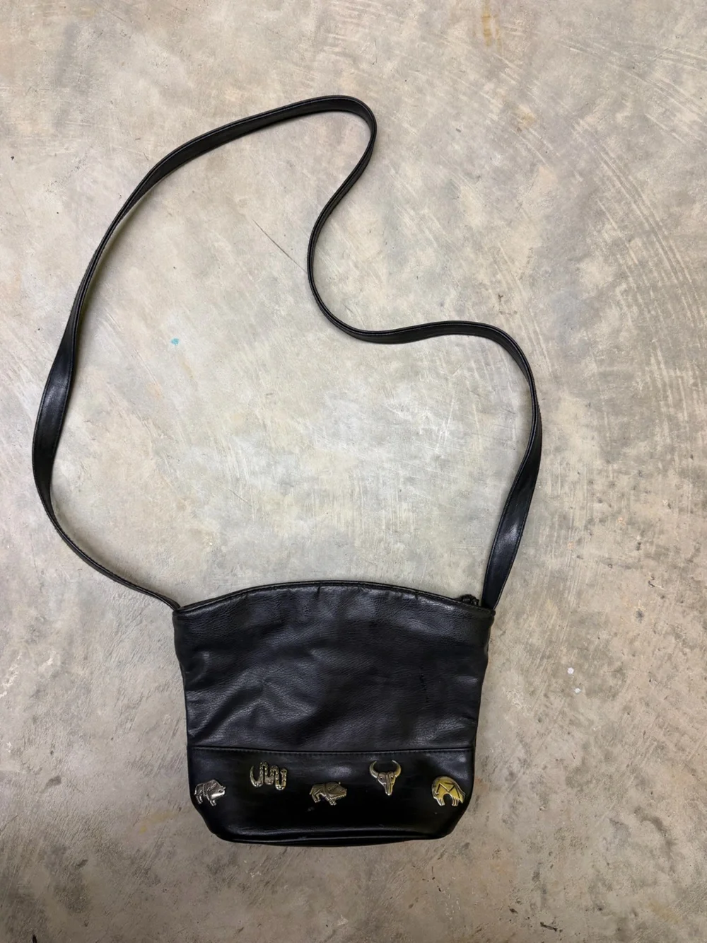 Black Leather Crossbody Bag